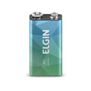 Bateria 9V Alcalina Elgin 6LR61 1 Unidade Alta Duração