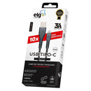 Cabo ELG USB Tipo-C 1 Metro Nylon Balístico Preto - TC10BL